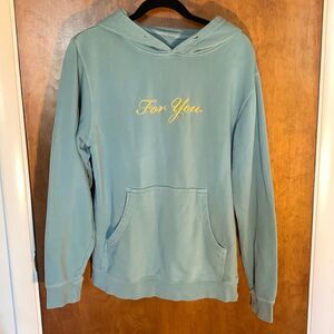 GUC Addison Rae teal “For you” hooded sweatshirt! Size S